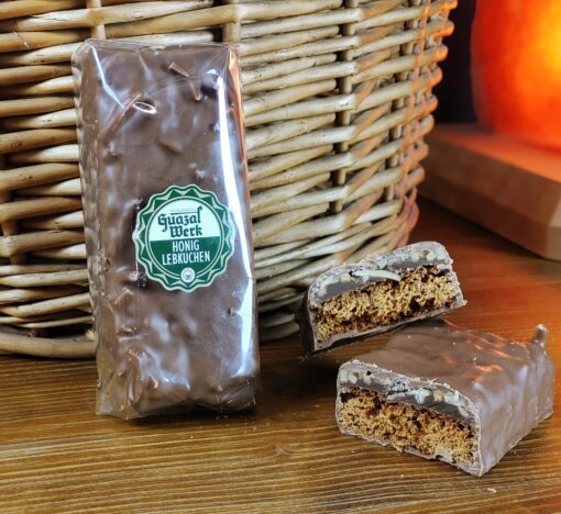 Mandelkrokant Lebkuchenriegel mit Kaffee Ganache